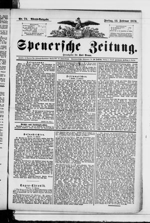 Spenersche Zeitung on Feb 13, 1874
