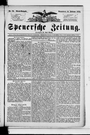 Spenersche Zeitung vom 14.02.1874
