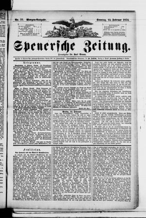 Spenersche Zeitung on Feb 15, 1874