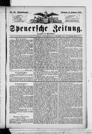 Spenersche Zeitung on Feb 18, 1874