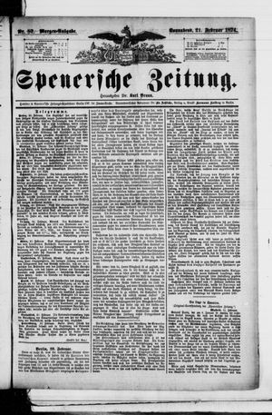 Spenersche Zeitung vom 21.02.1874