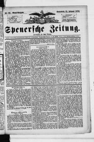 Spenersche Zeitung vom 21.02.1874