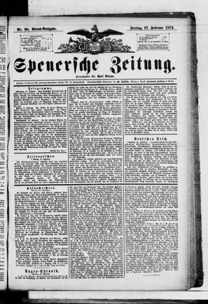 Spenersche Zeitung vom 27.02.1874
