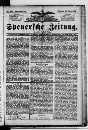 Spenersche Zeitung vom 25.03.1874