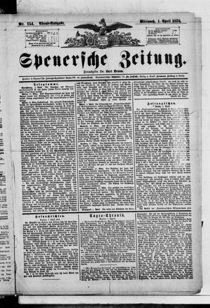 Spenersche Zeitung on Apr 1, 1874