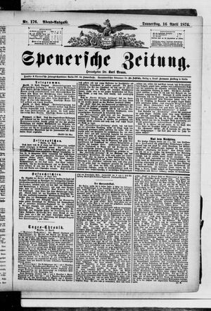 Spenersche Zeitung on Apr 16, 1874