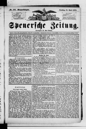 Spenersche Zeitung vom 21.04.1874