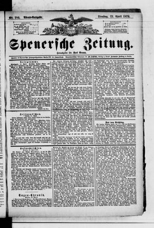 Spenersche Zeitung vom 21.04.1874