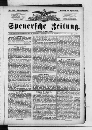 Spenersche Zeitung vom 22.04.1874