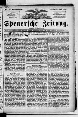 Spenersche Zeitung vom 28.04.1874