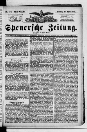 Spenersche Zeitung vom 28.04.1874