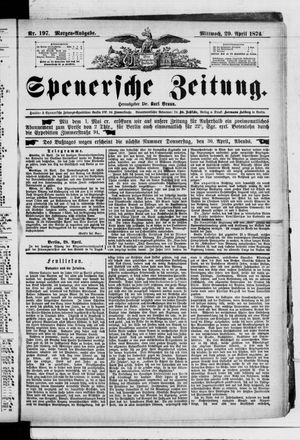 Spenersche Zeitung on Apr 29, 1874