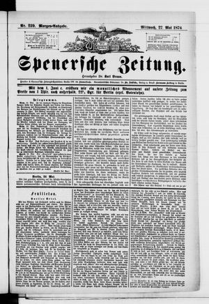 Spenersche Zeitung vom 27.05.1874