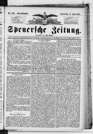 Spenersche Zeitung on Jun 11, 1874