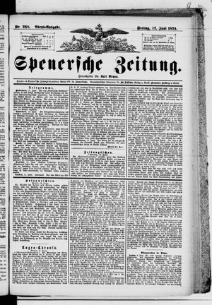 Spenersche Zeitung on Jun 12, 1874