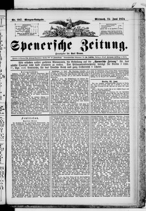 Spenersche Zeitung on Jun 24, 1874