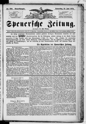 Spenersche Zeitung on Jun 25, 1874