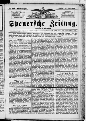 Spenersche Zeitung on Jun 26, 1874