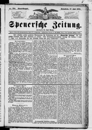 Spenersche Zeitung on Jun 27, 1874