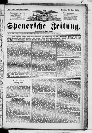 Spenersche Zeitung vom 28.06.1874