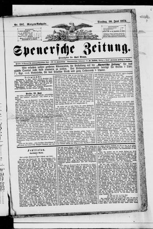 Spenersche Zeitung vom 30.06.1874