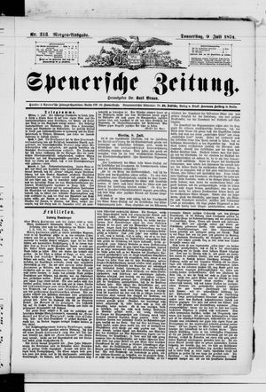 Spenersche Zeitung on Jul 9, 1874