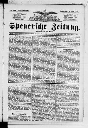 Spenersche Zeitung on Jul 9, 1874