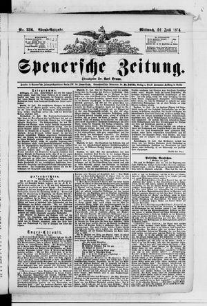 Spenersche Zeitung on Jul 22, 1874