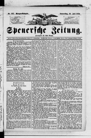 Spenersche Zeitung vom 23.07.1874