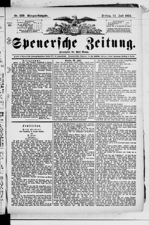 Spenersche Zeitung vom 24.07.1874