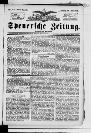 Spenersche Zeitung vom 28.07.1874
