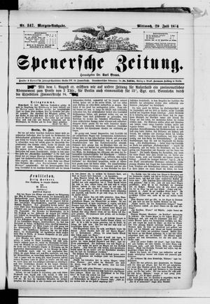 Spenersche Zeitung vom 29.07.1874