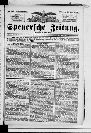 Spenersche Zeitung vom 29.07.1874