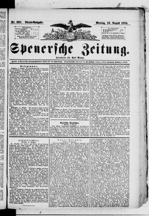 Spenersche Zeitung vom 10.08.1874