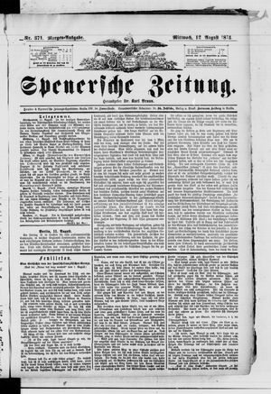 Spenersche Zeitung on Aug 12, 1874