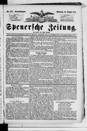 Spenersche Zeitung on Aug 12, 1874