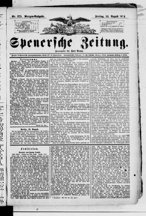 Spenersche Zeitung vom 14.08.1874