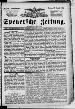 Spenersche Zeitung on Aug 17, 1874