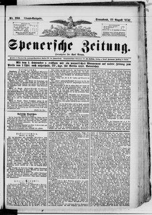 Spenersche Zeitung vom 22.08.1874