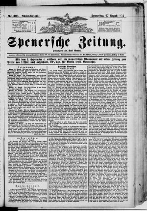 Spenersche Zeitung vom 27.08.1874