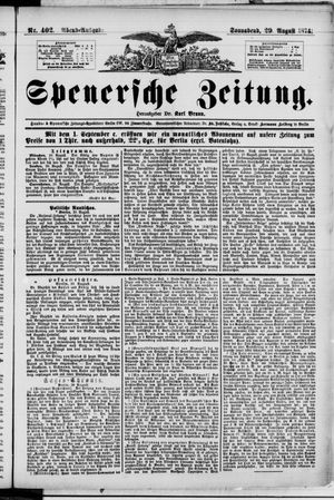Spenersche Zeitung vom 29.08.1874