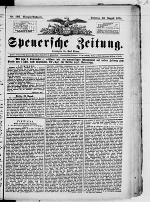 Spenersche Zeitung vom 30.08.1874