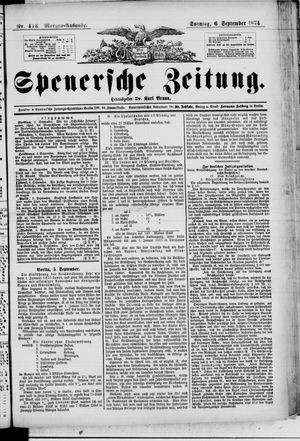 Spenersche Zeitung vom 06.09.1874