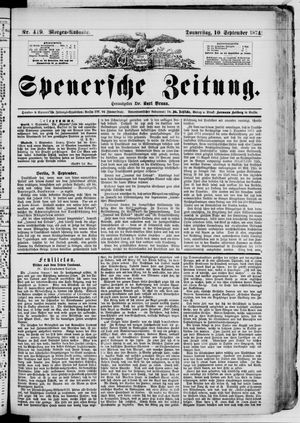 Spenersche Zeitung vom 10.09.1874