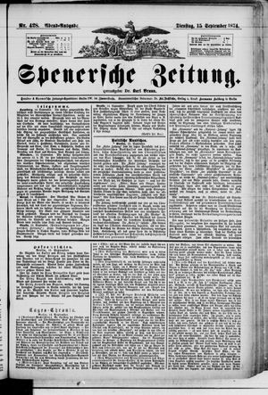 Spenersche Zeitung vom 15.09.1874