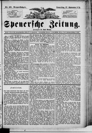 Spenersche Zeitung vom 17.09.1874