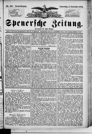 Spenersche Zeitung vom 17.09.1874