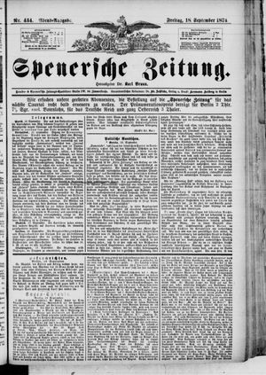 Spenersche Zeitung vom 18.09.1874