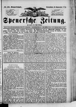 Spenersche Zeitung vom 19.09.1874