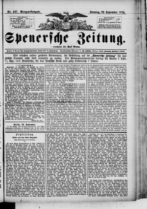 Spenersche Zeitung vom 20.09.1874